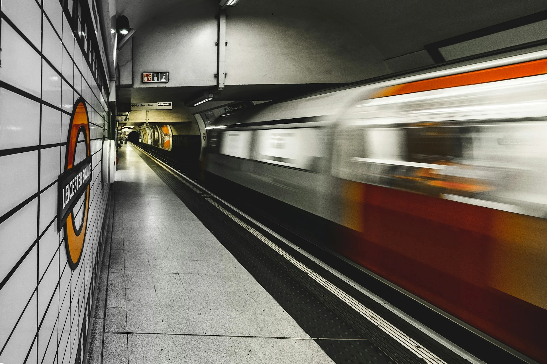 London tube train at platform